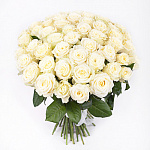 Букет из 45 роз Аваланж (белая) 50 см
