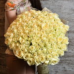 Букет из 101 розы Аваланж (белая) 60 см