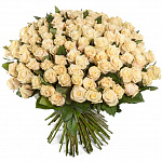 Букет из 101 розы Аваланж Пич (кремовая) 50 см