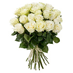Букет из 25 роз Аваланж (белая) 60 см