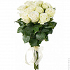 Букет из 15 роз Аваланж (белая) 60 см