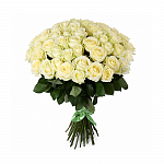 Букет из 51 розы Аваланж (белая) 70 см