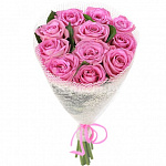 Букет из 11 роз Аква (розовая) 70 см