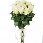 Букет из 15 роз Аваланж (белая) 70 см