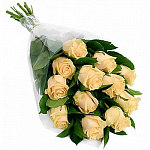 Букет из 11 розы Аваланж Пич (кремовая) 50 см