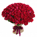 Букет из 101 розы Черри (вишневая) 60 см